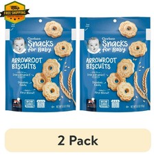 Gerber Stage 3 Baby Snacks Arrowroot Cookies, 5.5 oz (Pack of 2) Baby Food price