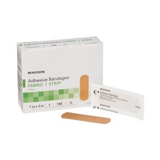 100 McKesson Adhesive Bandages 1" x 3" Flexible Fabric Band Aid Strips 16-4811 Adhesive price