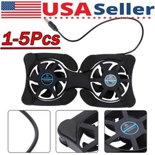 1-5 Dual USB Cooling Fan Pad Foldable Slim Fans Cooler Stand For Laptop Notebook Laptop Fan price
