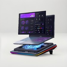 llano V12 Laptop Cooling Pad, RGB, Adjustable Stand, 1 Fan, Black Laptop Fan price