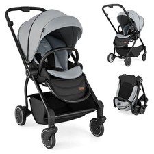 Baby Stroller Foldable Infant Pram Stroller w/ Reclining Backrest Handle Strollers and Prams price