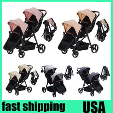 Double Track Tandem Stroller Foldable Bassinet Pram for Infant and Toddler Strollers and Prams price
