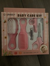 Pink baby care kit with brush, comb, nail clipper, and scissors #baby #newborn Baby Scissors price