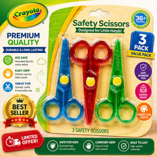 Crayola Toddler Safety Scissors (3 Pack), Blunt Tip Training Scissors for Presch Baby Scissors price