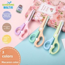 Macaron Color Kids Safety Scissors Anti-Pinch Spring Toddler Craft Scissors Baby Scissors price