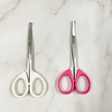 Japanese Baby Nail Scissors with Tip Cover Safety Rounded Curved Tip Pink/White Baby Scissors price