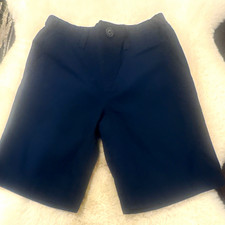 Lands' End Boys Chino Shorts Navy Solid Flat Front Button, Size S (6-7) Boys' Shorts price