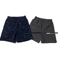 2 Old Navy Active Shorts Youth L 10/12 Flat Front Gray and Blue Camo Boys' Shorts price