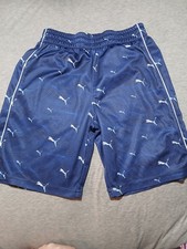 PUMA Navy Blue Logo Allover Athletic Shorts Boys' Shorts price