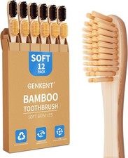 GENKENT Bamboo Toothbrushes 12 Pack Natural Toothbrushes BPA Free Soft Bristles Toothbrushes price
