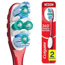 360 Advanced Whitening Toothbrush with Medium Bristles, 2 Pack Toothbrushes price