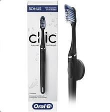 Oral-B Clic Manual Regular Toothbrush with Magnetic Brush Holder, Black Toothbrushes price
