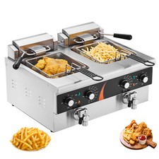 25QT Commercial Electric Deep Fryer Countertop Fryer Dual Integrated Tank 3500W Built-in Fryers price