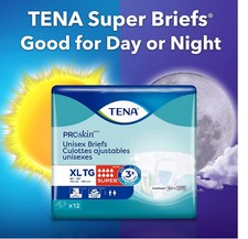 Tena Proskin Unisex Tab Briefs, Incontinence Care, XL, 12 Count Bladder Protect Adult Diapers and Care price