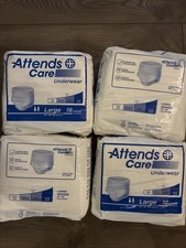 Lot of 4 Attends Care Adult Underwear Diapers Large 44”-58” - 18 Count Each Adult Diapers and Care price