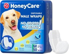Male Dog Wraps, Absorbent and Leak-Proof, Disposable Diapers, 50 Pk, Medium Size Adult Diapers and Care price