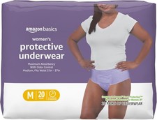 Amazon Basics Postpartum Incontinence Underwear, Medium, 20 Count, Lavender Adult Diapers and Care price