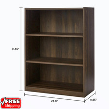 3 Shelf Wood Bookcase Wide Storage Display Bookshelf Adjustable Shelving Canyon Office Shelf Unit price