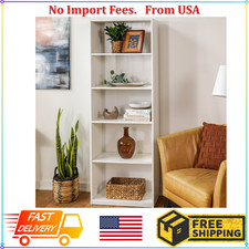 71" Tall Adjustable 5-Shelf Wood Bookcase Storage Shelving Book Wide Bookshelf Office Shelf Unit price