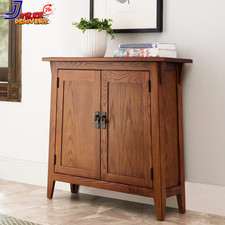 Russet Brown Mission Hall Stand Solid wood construction storage Cabinet Hall Stand price