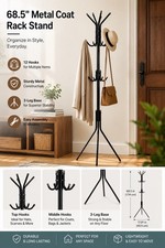 68.5” Metal Coat Rack Stand Hall Tree 12 Hooks Freestanding Entryway Hat Rack Hall Stand price