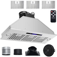 36" Built-In/Insert Range Hood 900CFM 4-Speed Exhaust Fan Kitchen Stove Built-in Range Hoods price