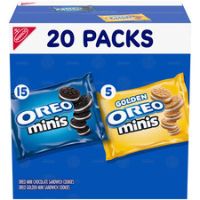 OREO Minis Sandwich Cookies Variety Pack, Original Creme and Golden OREO, 20.. Chocolate and Wafer price
