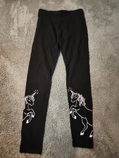 Girls Justice Size 12 Black Unicorn Full Length Leggings Girls' Leggings price