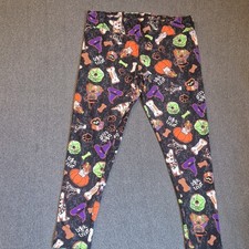 Celebrate! Halloween Girls XL (16-18) Black Multicolor Halloween Ankle Leggings Girls' Leggings price