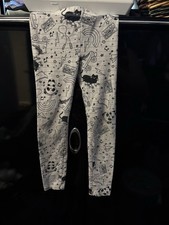 Wonder Nation Girls S (6-6X) Gray/Black Panda Graphic Leggings Cotton Stretch Girls' Leggings price