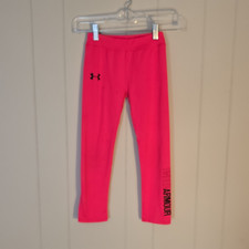 Under Armour Girls Pink Ankle Leggings Size 6 Elastic Waist Stretch Poly/Spandex Girls' Leggings price