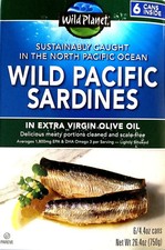 Wild Planet Wild Pacific Sardines 6 x 4.4 Oz Cans in Extra Virgin Olive Oil Seafood price