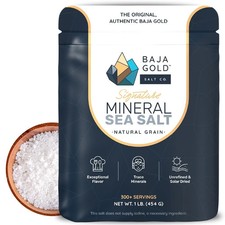 Baja Gold Mineral Sea Salt Natural Grain Crystals 1 Lb Bag Organic Trace Mineral Salt price