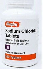 Sodium Chloride Tablets SALT 1 GM 100ct FRESH PHARMACY SUPPLY 2/27 exp Salt price
