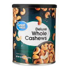 Great Value Deluxe Whole Cashews, Salted, 16 oz Nuts price