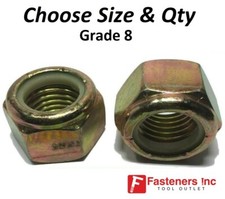 Grade 8 Nylon Insert Lock Nuts Nylock Yellow Zinc Plate (Choose Size & Quantity) Nuts price