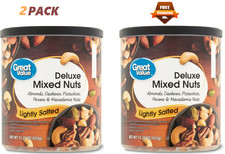 Great Value Lightly Salted, Deluxe Mixed Nuts, 15.25 oz 2 PACK Nuts price