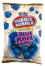 3.3 oz Bag DUBBLE BUBBLE Blue Razz Berry Gum Balls Candy Peanut and Gluten Free Candy and Gum price