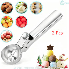 2Pcs Stainless Steel Ice Cream Scoop with Trigger for Frozen Dessert Ice Cream price