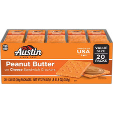 Austin Peanut Butter on Cheese Sandwich Crackers, Single Serve Snack Crackers, 2 Crackers and Cookies price
