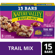 Nature Valley Chewy Fruit and Nut Granola Bars, Trail Mix, 15 Count, 18 oz.. Granola and Bars price