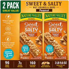 2-Pack Nature Valley Sweet and Salty Granola Bar, Peanut, 1.2 oz, 48-count Granola and Bars price