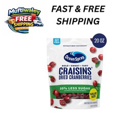 Ocean Spray Craisins 50% Less Sugar Dried Cranberries 20 oz Pouch Dried Fruit price