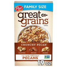 Post Great Grains Crunchy Pecan Cereal Whole Grain Low Fat 19oz Breakfast Cereal price