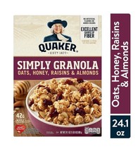 Quaker Simply Granola Breakfast Cereal, Oats Honey Raisins & Almonds, 24.1 oz Breakfast Cereal price