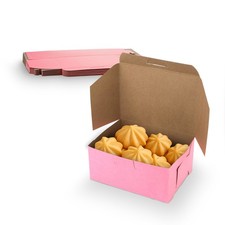 MT Products Pink Cookie Boxes - 6" x 4.5" x 2.75" Bakery Boxes - Pack of 15 Bakery Products price