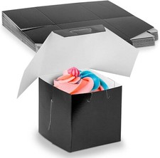 MT Products Black Bakery Box 4" x 4" - Cupcake or Candy Gift Boxes - Pack of 15 Bakery Products price