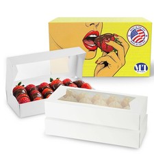 MT Products White Cookie Boxes - 12.5" x 5.5" x 2.25" Bakery Boxes - Pack of 15 Bakery Products price