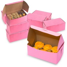 MT Products Pink Cookie Boxes - 8" x 5" x 3.5" Bakery Boxes No-Window - Pack 25 Bakery Products price