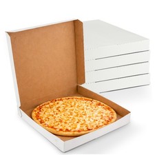 MT Products 16" x 16" x 1.9" Extra Thin White Paperboard Pizza Boxes, Pack of 10 Bakery Products price